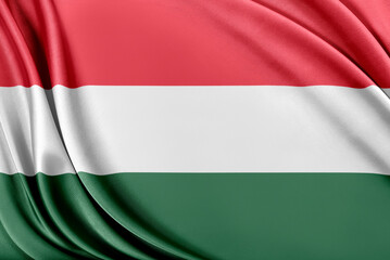 Hungary flag. Flag with a beautiful glossy silk texture.