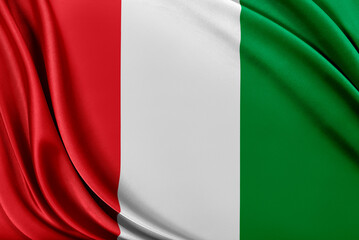 Italy flag. Flag with a beautiful glossy silk texture.