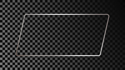 Silver glowing rectangular shape frame