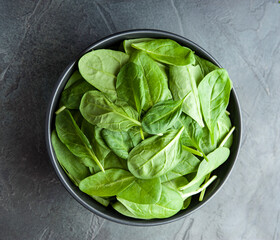 Spinach leaves in plate