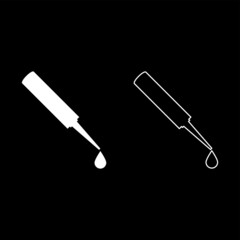 Glue with drop Silicone icon white color vector illustration flat style image set