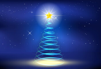 Realistic Christmas Tree With Magical Light Luxury Christmas Tree With Star Lamp Decoration _2