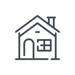 House and Cottage line icon. Property building vector outline sign.
