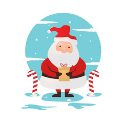 Illustration santa claus with candy design vector