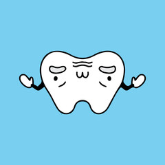 Old Teeth mascot illustration. Vector graphics for sticker prints and other uses.
