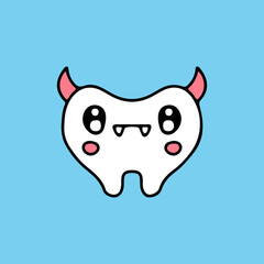 Devil Teeth mascot illustration. Vector graphics for sticker prints and other uses.