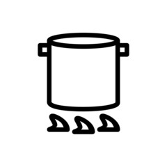 cook hot water icon with black outline style