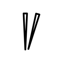 chopsticks icon with black outline style