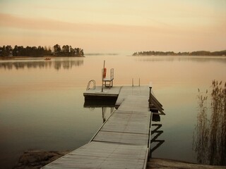 sunset on the river