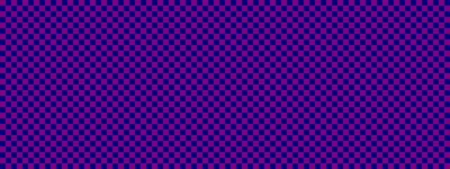 Checkerboard banner. Navy and Purple colors of checkerboard. Small squares, small cells. Chessboard, checkerboard texture. Squares pattern. Background.