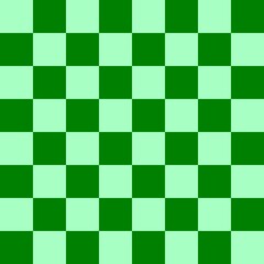 Checkerboard 8 by 8. Green and Mint colors of checkerboard. Chessboard, checkerboard texture. Squares pattern. Background.