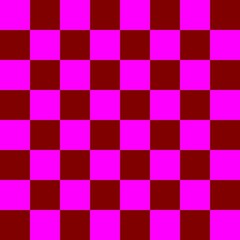Checkerboard 8 by 8. Maroon and Magenta colors of checkerboard. Chessboard, checkerboard texture. Squares pattern. Background.