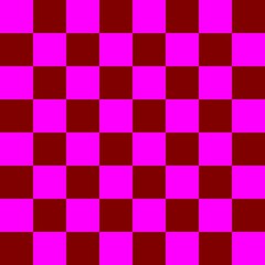 Checkerboard 8 by 8. Maroon and Magenta colors of checkerboard. Chessboard, checkerboard texture. Squares pattern. Background.