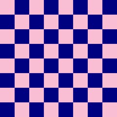 Checkerboard 8 by 8. Navy and Pink colors of checkerboard. Chessboard, checkerboard texture. Squares pattern. Background.