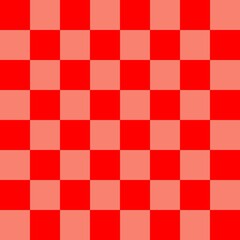 Checkerboard 8 by 8. Salmon and Red colors of checkerboard. Chessboard, checkerboard texture. Squares pattern. Background.
