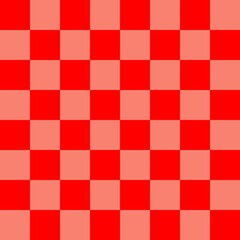 Checkerboard 8 by 8. Salmon and Red colors of checkerboard. Chessboard, checkerboard texture. Squares pattern. Background.