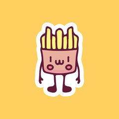 French fries mascot illustration. Vector graphics for t-shirt prints and other uses.
