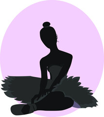 ballerina in a tutu sitting on the floor © NataKorol