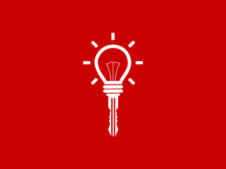 Creative light bulb idea concept. Key of idea. Business ideas. Vector illustration.