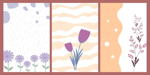 set of flower backgrounds Design with a variety of doodle styles for cover pages, web templates, digital prints, cards, weddings, postcards and more.