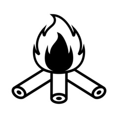 Bonfire Icon Vector Design Template.