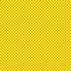 Checkerboard with very small squares. Lime and Orange colors of checkerboard. Chessboard, checkerboard texture. Squares pattern. Background.
