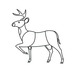 Reindeer line icon symbol sign vector