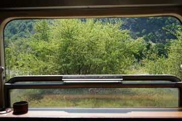 window in a train