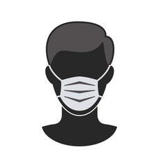 simple man with facemask dark gray covid