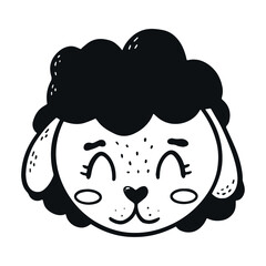 cute illustration of a lamb, baby sheep for nursery room decor, posters, prints, stickers, cards, apparel, sublimation, etc. EPS 10