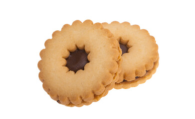 sandwich cookies with chocolate isolated