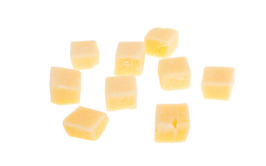 cheese cubes isolated