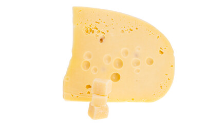 cheese with holes isolated