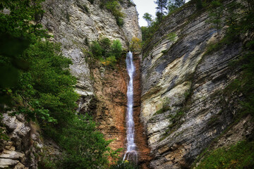 Chechen scenery. Nokhchi-Keloi waterfall. Russia