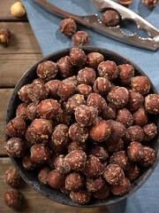 hazelnuts in a ceramic plate