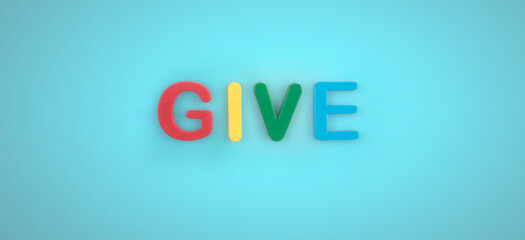 Word give made of letters isolated