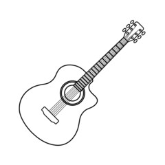 Guitar Icon Vector Sign And Symbols.