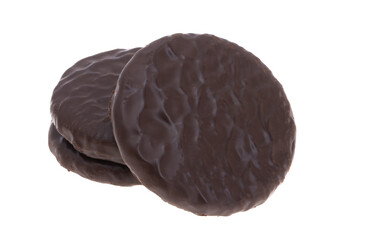 cookies in chocolate glaze isolated