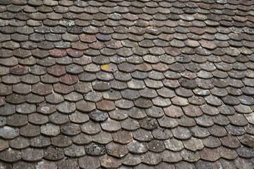 Close up of tiles on a rooftop