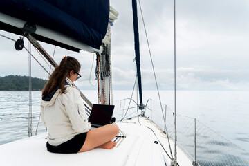 Woman working remotely