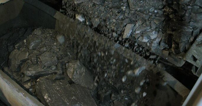 Loading of iron ore in the mine