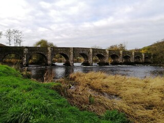 Fototapeta na wymiar Picture of the Inniscarra Bridge taken from the Regional Park in Ballincollig, Cork