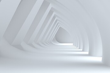 Architecture background geometric arched interior 3d rendering, 3d illustration
