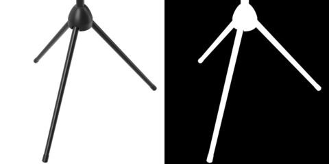 3D rendering illustration of an extendable tripod stand