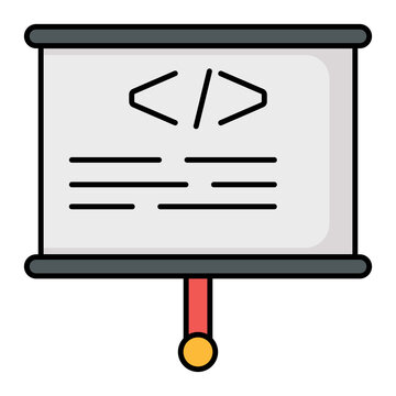 Teach Yourself to Code Concept Vector Color Icon Design, Software and web development symbol on white background, Computer Programming and Coding stock illustration