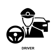 Driver icon isolated on white background vector illustration.