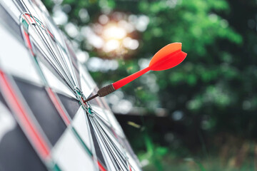 Success goals Targeting the business concept. The concept of starting a new business that goes better, business development to success target concept.