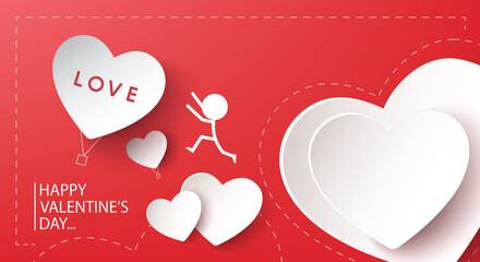 happy valentine's day banner design.  vector illustration