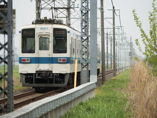 Fototapeta premium レールと列車。Rails and trains.