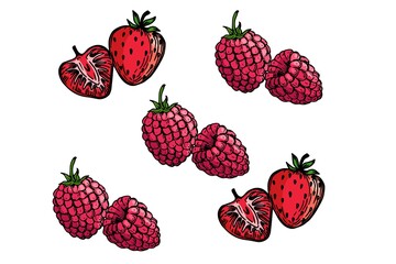 seamless pattern with strawberry